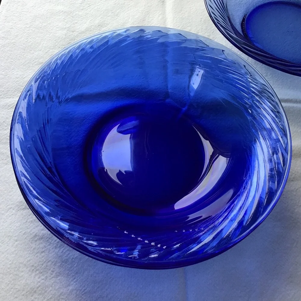 Pyrex Vintage Festiva Blue Bowls Soup Salad Cereal Set of 4 Glass Corning - Picture 13 of 15